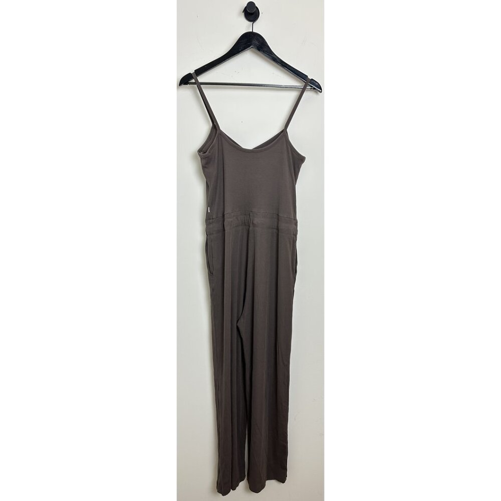 Vuori Brown Pose Henley Jumpsuit with Drawstring - Picture 6 of 9